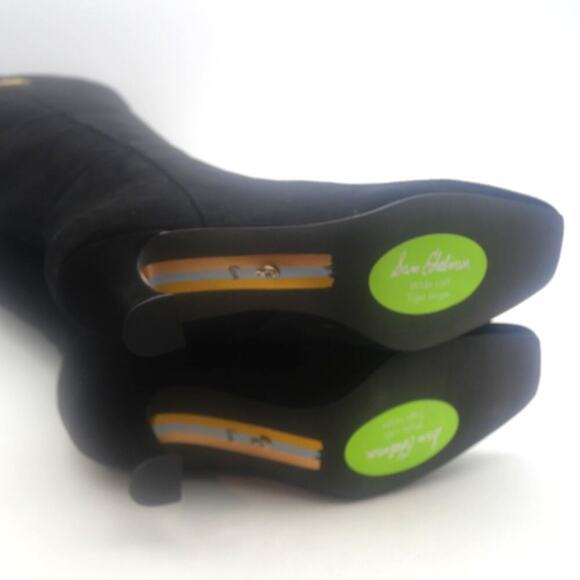 NEW Sam Edelman Women's 6.5 Lyla Black Suede Knee High Heel Boots WIDE CALF - Picture 8 of 12